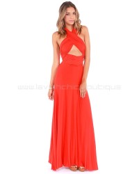 Tricks Of The Trade Orange Red Maxi Dress (Convertible Dress)